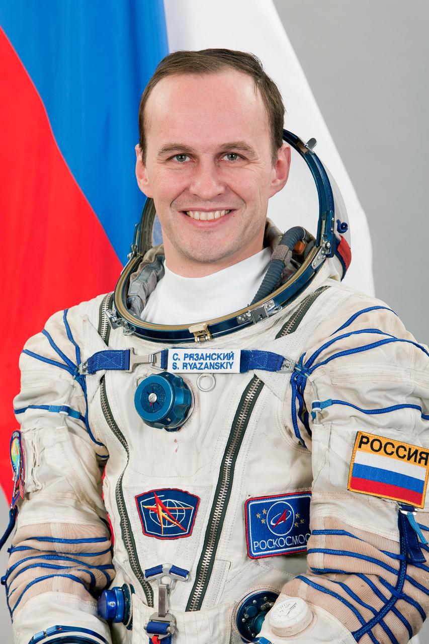 JSC2013-E-013367 (February 2013) --- Portrait of Expedition 35 backup Flight Engineer Sergei Ryazanskiy of Roscosmos, attired in his Russian Sokol launch and entry suit. Photo credit: Gagarin Cosmonaut Training Center