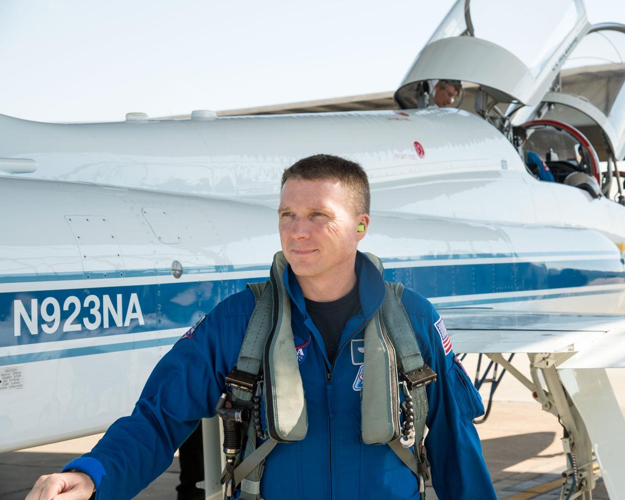 Expedition 43 Commander (Soyuz 41) astronaut Terry Virts during his T-38 Ops flight at Ellington Field.  Photo Date: October 22, 2013.  Location: Ellington Field - Hangar 276.  Photographer: Robert Markowitz