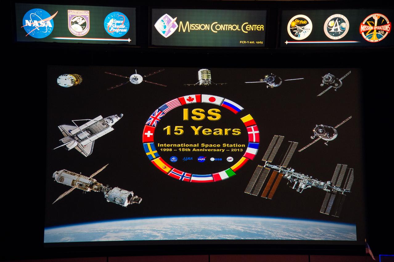 PHOTO DATE:  11-19-13 LOCATION:  B 30 FCR - 1  SUBJECT: CEREMONY FOR 15TH ANNIVERSARY OF THE ISS BY Flight Director Dina Contella PHOTOGRAPHER: BILL STAFFORD