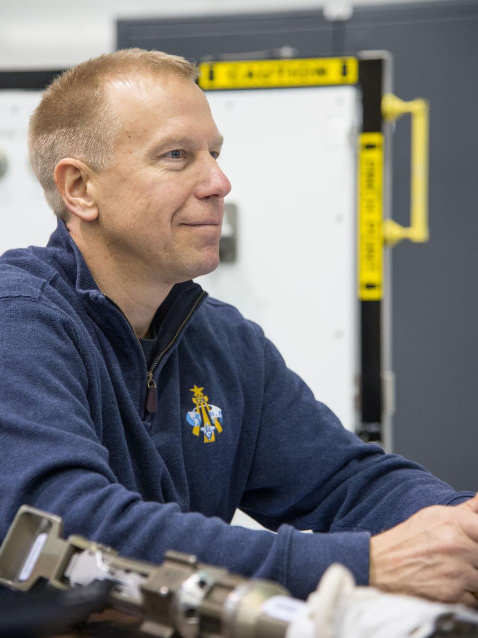Date: 12/09/13 Location: NBL -  High Bay (MU-S) Subject: Soyuz 45 crew members, Tim Kopra and ESA astronaut Tim Peake during ISS EVA Maintenance 1 - 1G training Photographer: James Blair