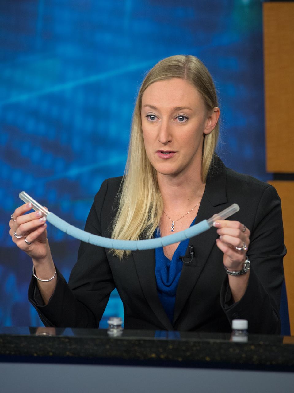 Date: 12-18-13 Location: Bldg 2, Press Conf. Subject:  NASA's press conference to discuss spacewalk repairs to the ISS cooling system. Briefing participants include Michael Suffredini, ISS program manager, Dina Contella, ISS flight director, Allison Bolinger, lead spacewalk officer Photographer: James Blair/NASA