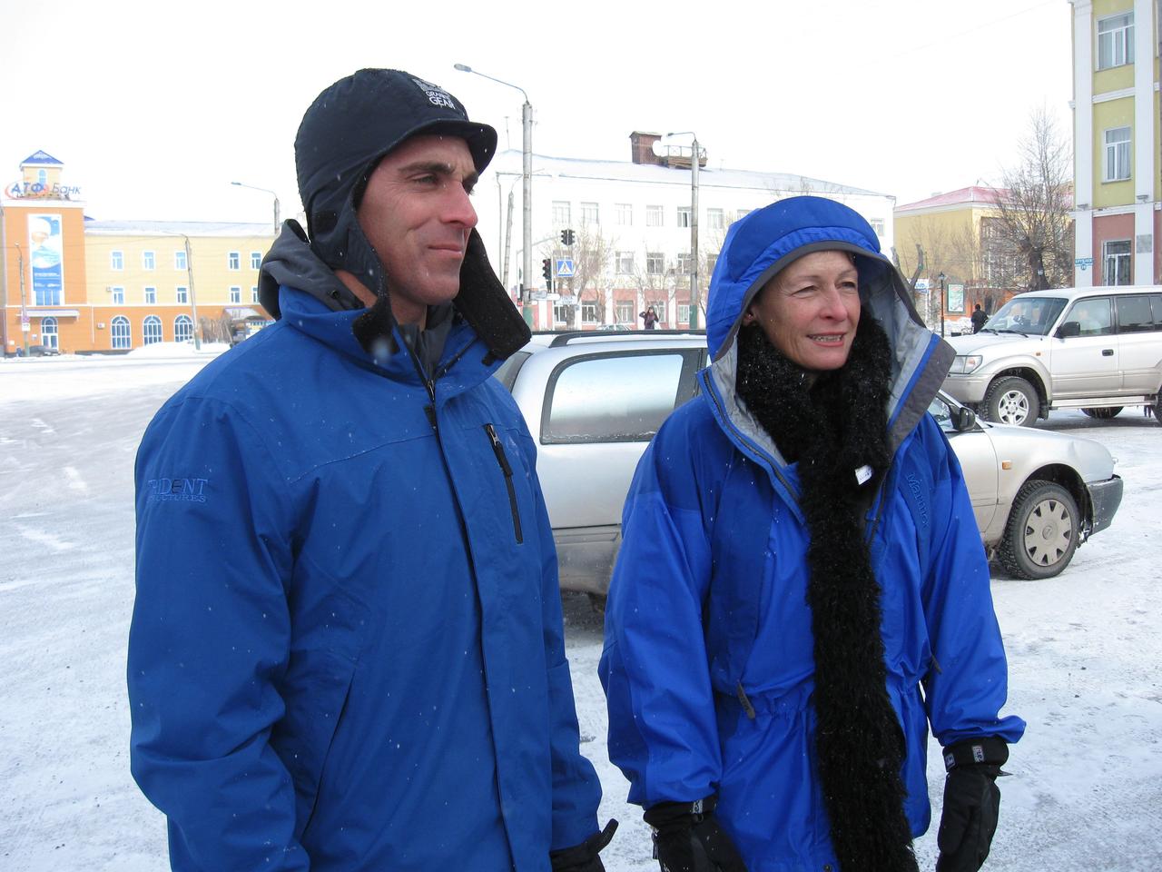 (9 March 2014) --- In Karaganda, Kazakhstan, NASA astronauts Chris Cassidy (left) and Peggy Whitson (right) were among a contingent of NASA personnel paying tribute March 9 to Yuri Gagarin, the first human to fly in space on the occasion of his 80th birthday and to support the landing March 11, Kazakh time of Expedition 38 crewmembers Oleg Kotov, Sergey Ryazanskiy and NASA’s Michael Hopkins in their Soyuz TMA-10M spacecraft. Gagarin, who died in an aircraft training accident in 1968, was launched into the history books from the Baikonur Cosmodrome in Kazakhstan on April 12, 1961.  Photo credit: NASA 