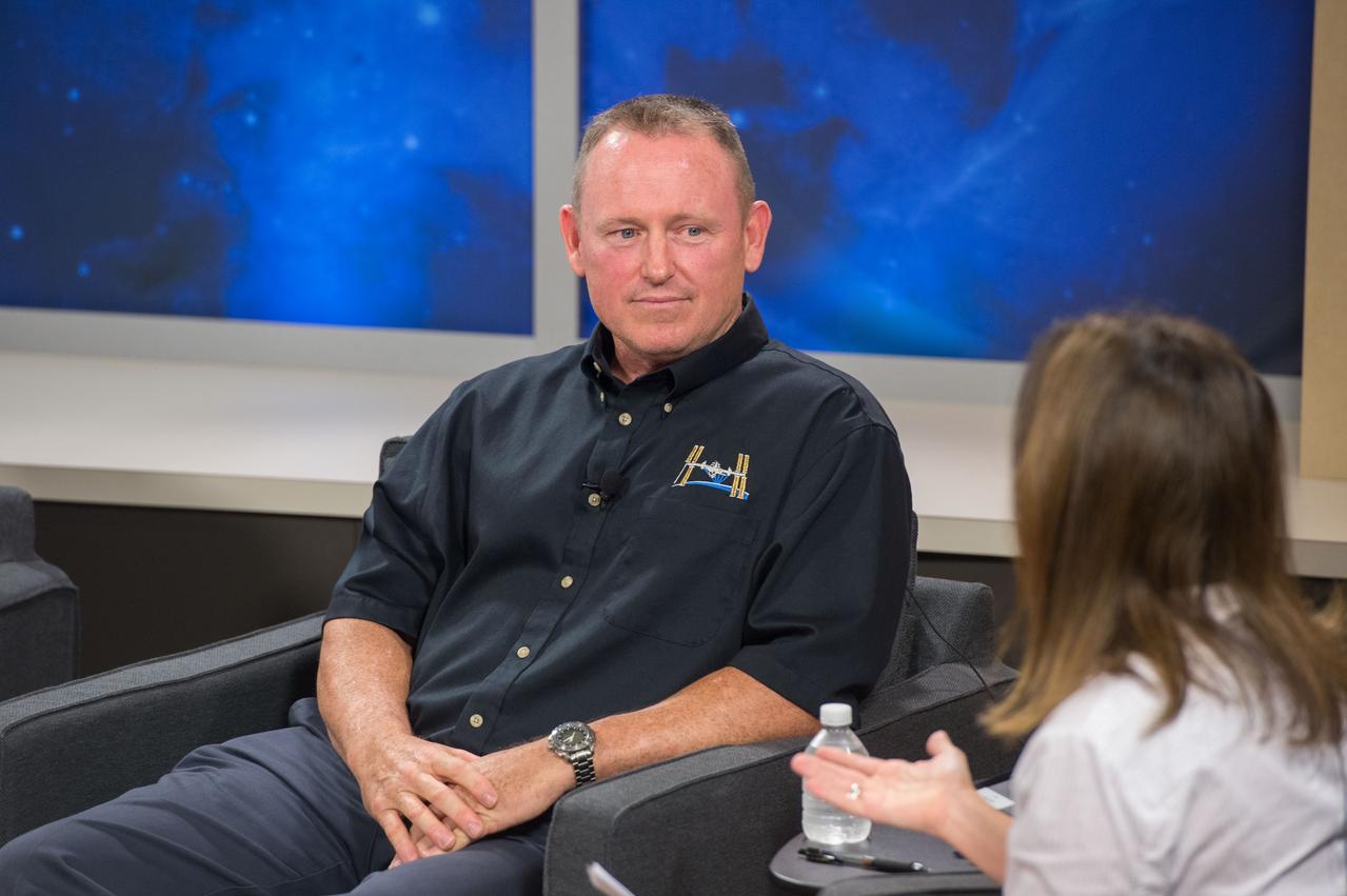  PHOTO DATE:  07-16-14  LOCATION:   Bldg. 2s - PAO Studio B SUBJECT: Expedition 41/42 Crew News Conference with crew members Elena Serova (RSA), Alexander Samokutyaev (RSA) and Barry "Butch" Wilmore.  PHOTOGRAPHER: BILL STAFFORD