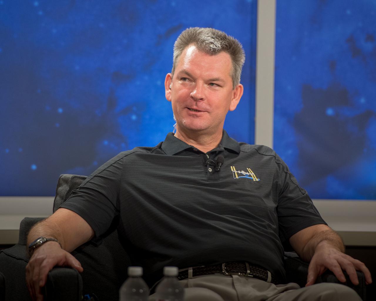  PHOTO DATE:  07-16-14  LOCATION:   Bldg. 2s - PAO Studio B SUBJECT: Expedition 41/42 Crew News Conference with crew members Elena Serova (RSA), Alexander Samokutyaev (RSA) and Barry "Butch" Wilmore.  PHOTOGRAPHER: BILL STAFFORD