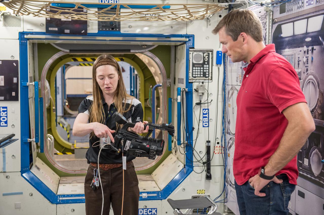 Date:08-19-2014 Location:B9NW Node 1 Subject:Photograph ESA Astronaut Andreas Mogensen on behalf of ESA during INT TV OPS USER training with instructor Katrina Willoughby. Post on IO/ISS Missions/ISS-045/Preflight. Notify Mike Gentry, Kathy Strawn, Jody Russell, Kylie Clem, Kelly Humphries, Jay Bolden, Jason Roberts, Mark Garcia, Dylan Mathis, Carlos Fontanot, Andreas Mogensen, Katrina Willoughby and Melanie Cowan when ready. Photog: David DeHoyos