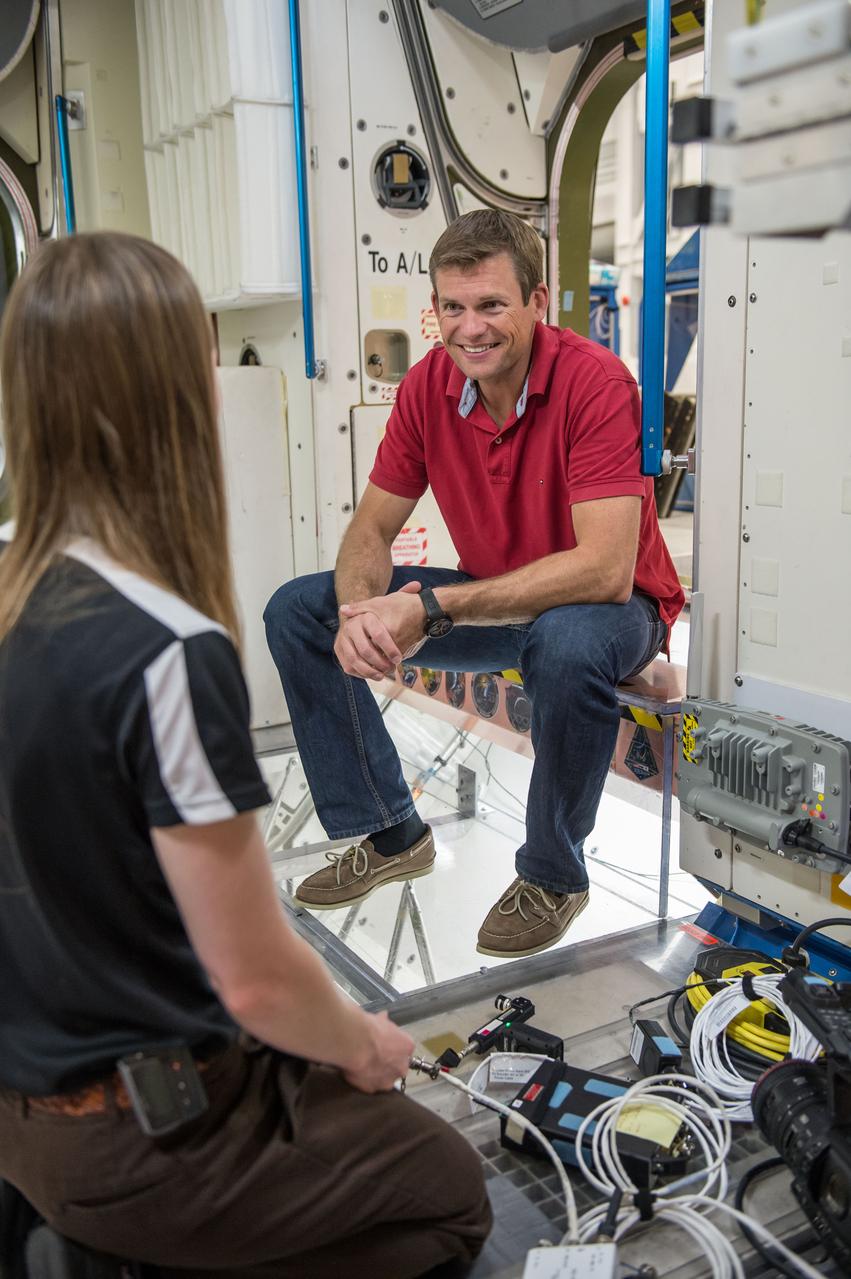 Date:08-19-2014 Location:B9NW Node 1 Subject:Photograph ESA Astronaut Andreas Mogensen on behalf of ESA during INT TV OPS USER training with instructor Katrina Willoughby. Post on IO/ISS Missions/ISS-045/Preflight. Notify Mike Gentry, Kathy Strawn, Jody Russell, Kylie Clem, Kelly Humphries, Jay Bolden, Jason Roberts, Mark Garcia, Dylan Mathis, Carlos Fontanot, Andreas Mogensen, Katrina Willoughby and Melanie Cowan when ready. Photog: David DeHoyos