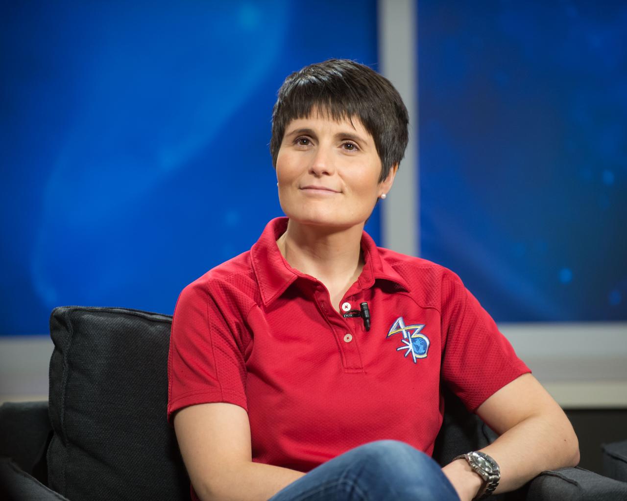 Expedition 42/43 Crew News Conference with crew members Terry Virts, Anton Shkaplerov and Samantha Cristoforetti. Photo Date: September 18, 2014.  Location:  Bldg. 2s - PAO Studio B.  Photographer: Robert Markowitz