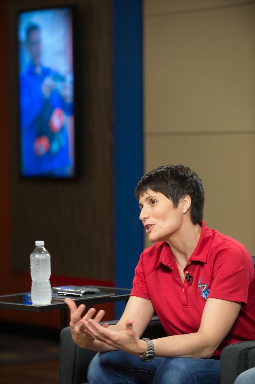 Expedition 42/43 Crew News Conference with crew members Terry Virts, Anton Shkaplerov and Samantha Cristoforetti. Photo Date: September 18, 2014.  Location:  Bldg. 2s - PAO Studio B.  Photographer: Robert Markowitz