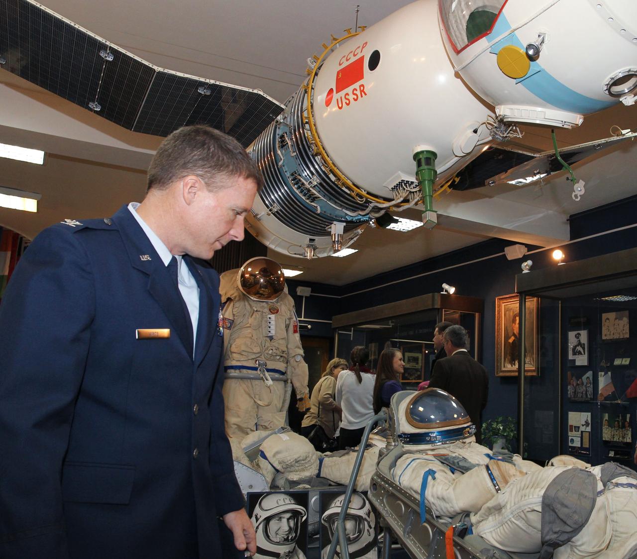 3981a:  At the Gagarin Cosmonaut Training Center in Star City, Russia, Expedition 42/43 crewmember Terry Virts of NASA pauses to look at Russian space memorabilia during a tour of the Gagarin Museum Nov. 6. Virts, Anton Shkaplerov of the Russian Federal Space Agency (Roscosmos) and Samantha Cristoforetti of the European Space Agency will launch Nov. 24, Kazakh time from the Baikonur Cosmodrome in Kazakhstan on their Soyuz TMA-15M spacecraft for a 5 ½ month mission on the International Space Station.  NASA/Stephanie Stoll 