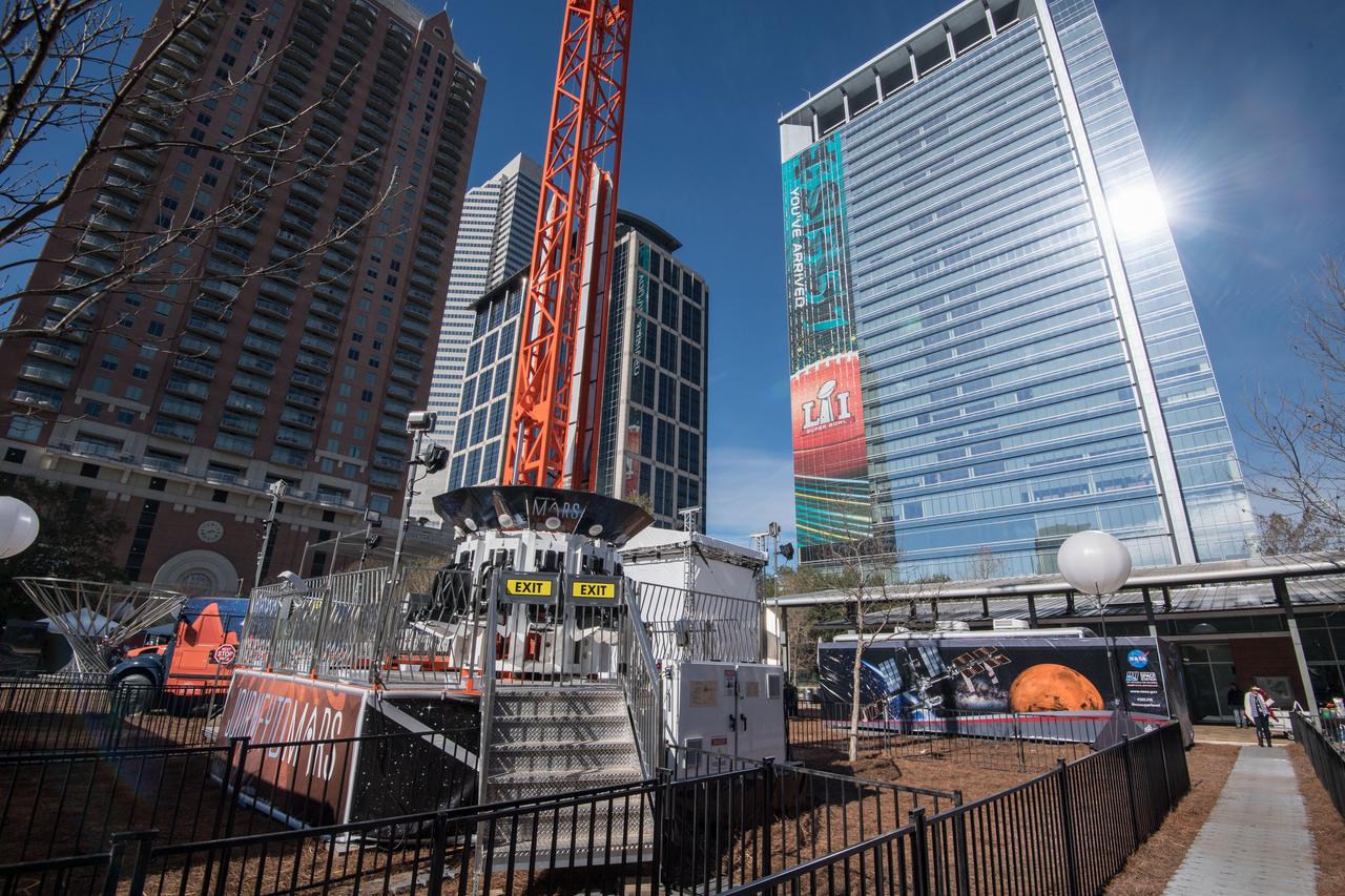 NASA exhibits on display at Super Bowl - NFL Live Event at Discovery Green.  Photo Date: January 26, 2017.  Location: Discovery Green - Houston, TX.  Photographer: Robert Markowitz