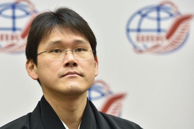 NASA image: jsc2017e136049 - At the Gagarin Cosmonaut Training Center in Star City, Russia, Expedition 54-55 prime crewmember Norishige Kanai of the Japan Aerospace Exploration Agency (JAXA) listens to a reporter’s question during a crew news conference Nov. 30. Ka