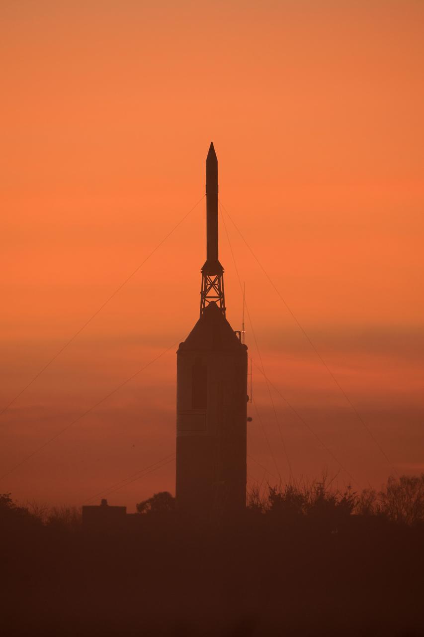 jsc2018e003242 (Jan. 1, 2018) --- Johnson Space Center's Rocket Park is pictured at sunrise. Credit: NASA/Josh Valcarcel