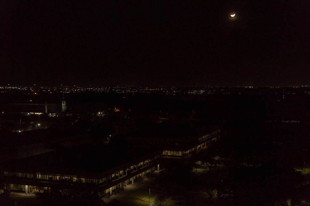jsc2018e003254 (Jan. 31, 2018) --- The lunar eclipse "Blood Moon" was photographed from the Johnson Space Center in Houston, Texas, during the early morning hours of Jan. 31, 2018. Credit: NASA/Robert Markowitz