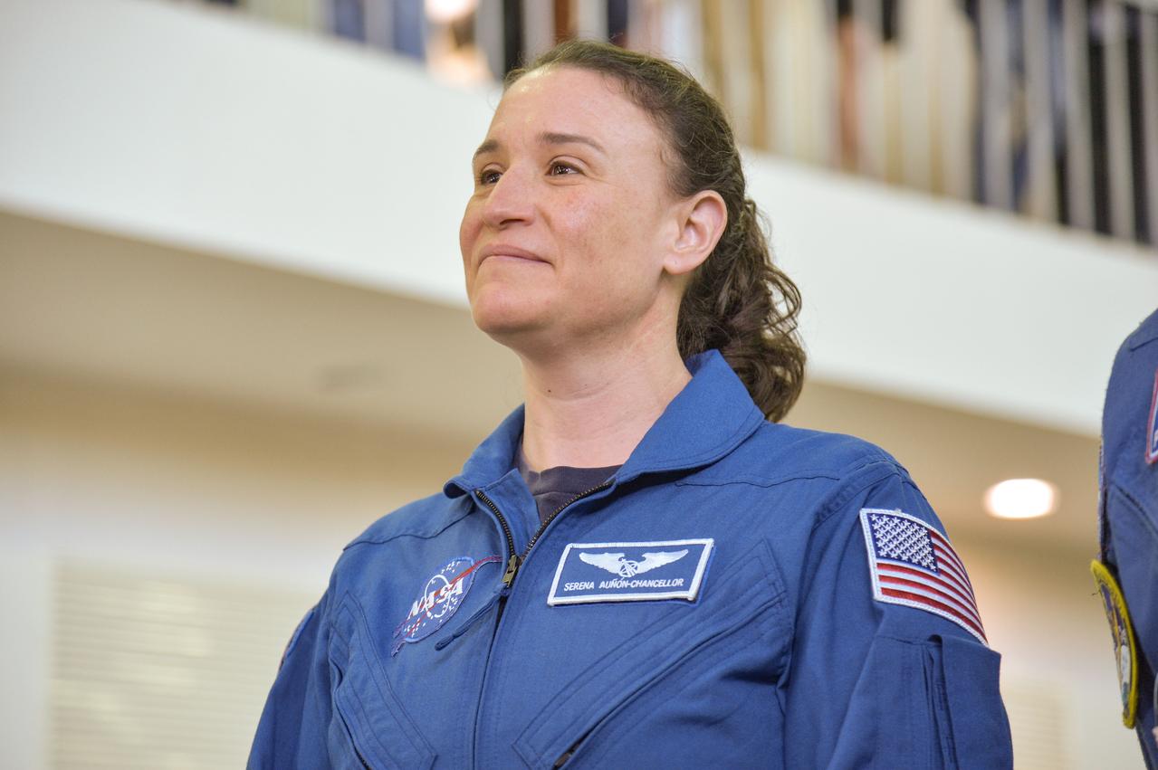 jsc2018e043414 (May 10, 2018) --- At the Gagarin Cosmonaut Training Center in Star City, Russia, Expedition 56 prime crew member Serena Aunon-Chancellor of NASA listens to space officials’ instructions during the first of two days of final Soyuz qualification exams May 10. Aunon-Chancellor, Sergey Prokopyev of Roscosmos and Alexander Gerst of the European Space Agency will launch June 6 from the Baikonur Cosmodrome in Kazakhstan on the Soyuz MS-09 spacecraft for a six-month mission on the International Space Station...NASA/Elizabeth Weissinger.