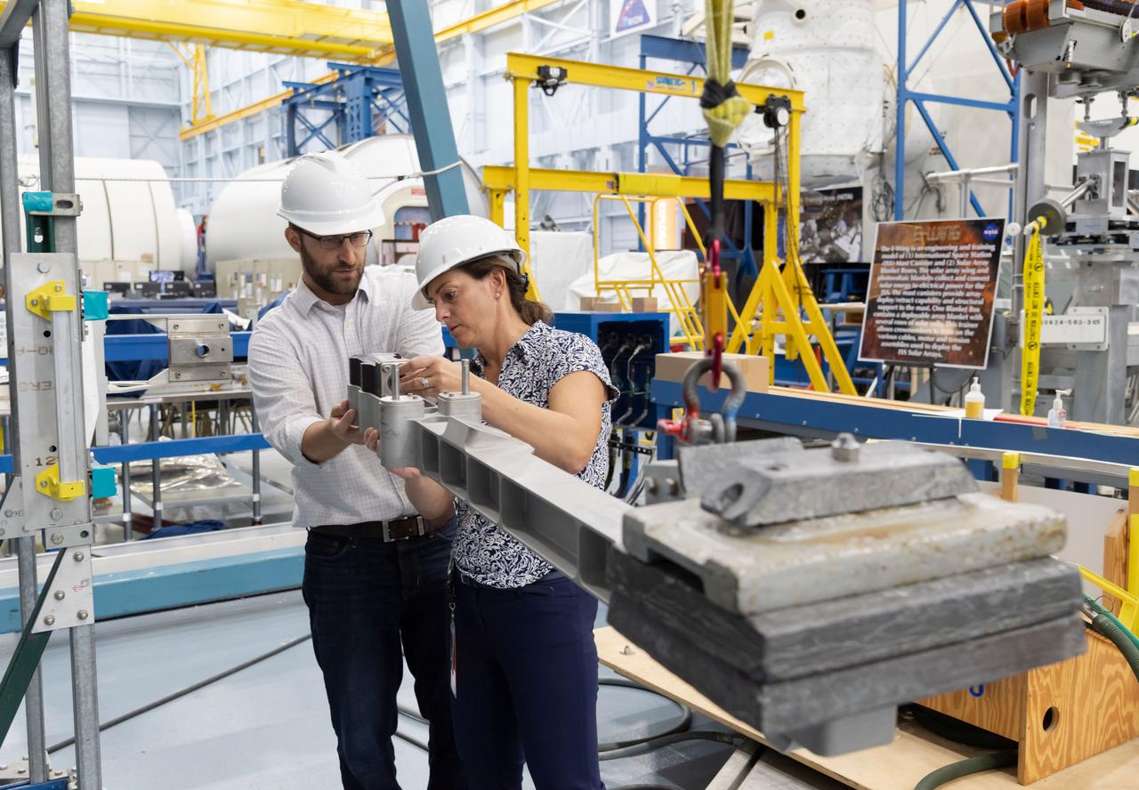 NASA Commercial Crew Program astronaut Nicole Mann learns about the tools and hardware she will use in spacewalk training at NASA’s Space Vehicle Mockup Facility. Mann is assigned to launch to the International Space Station on the first crewed flight of Boeing’s CST-100 Starliner.