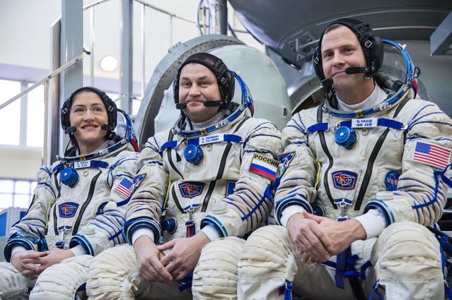 NASA image: Expedition 59 crew members at the Gagarin Cosmonaut Training Center