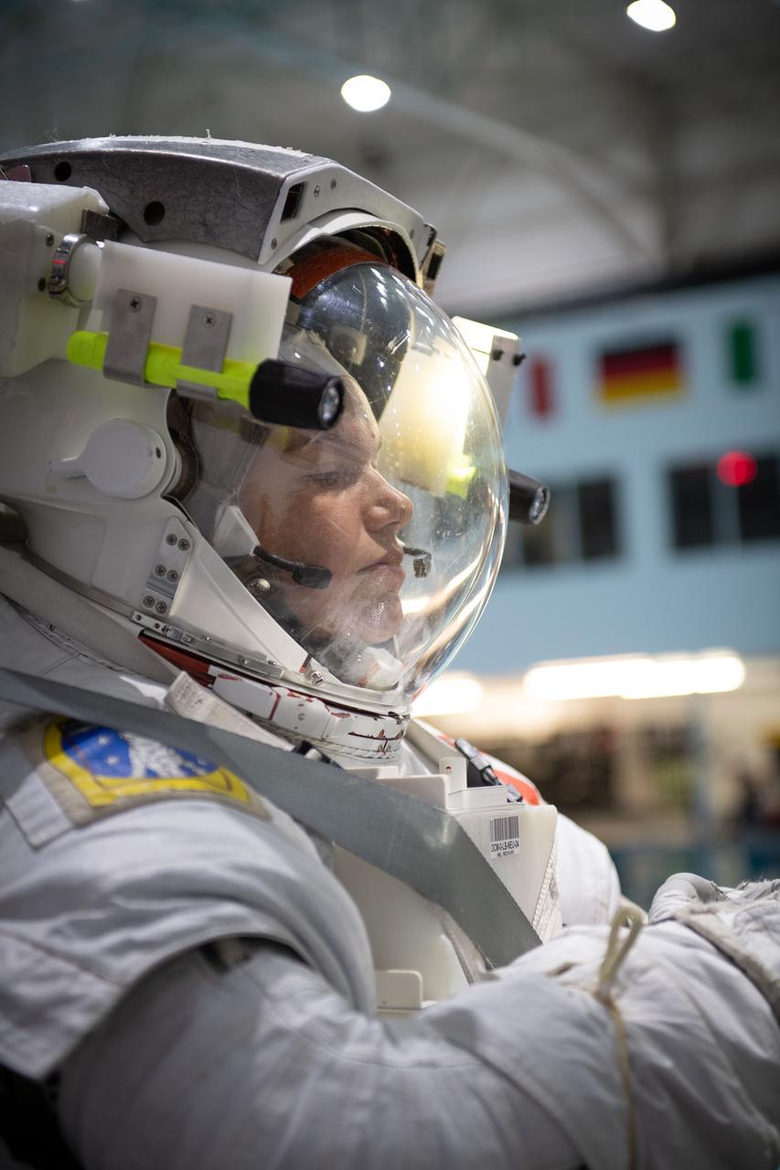 jsc2019e030033 (05-22-19) --- Canadian Space Agency astronaut candidate Jennifer Sidey-Gibbons prepares for underwater spacewalk training at NASA Johnson Space Center’s Neutral Buoyancy Laboratory in Houston. Photo Credit: (NASA/David DeHoyos)