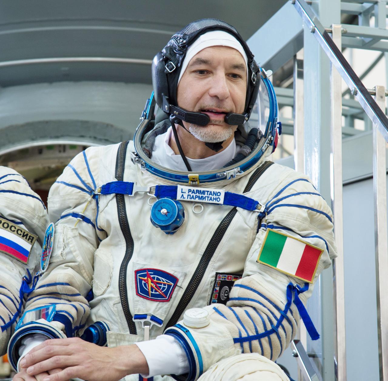 jsc2019e035392 - At the Gagarin Cosmonaut Training Center in Star City, Russia, Expedition 60 crewmember Luca Parmitano of the European Space Agency answers a reporter’s question June 27 during the final day of crew qualification exams. Parmitano, Drew Morgan of NASA and Alexander Skvortsov of Roscosmos will launch on July 20 from the Baikonur Cosmodrome in Kazakhstan on the Soyuz MS-13 spacecraft for a mission to the International Space Station...NASA/Beth Weissinger.