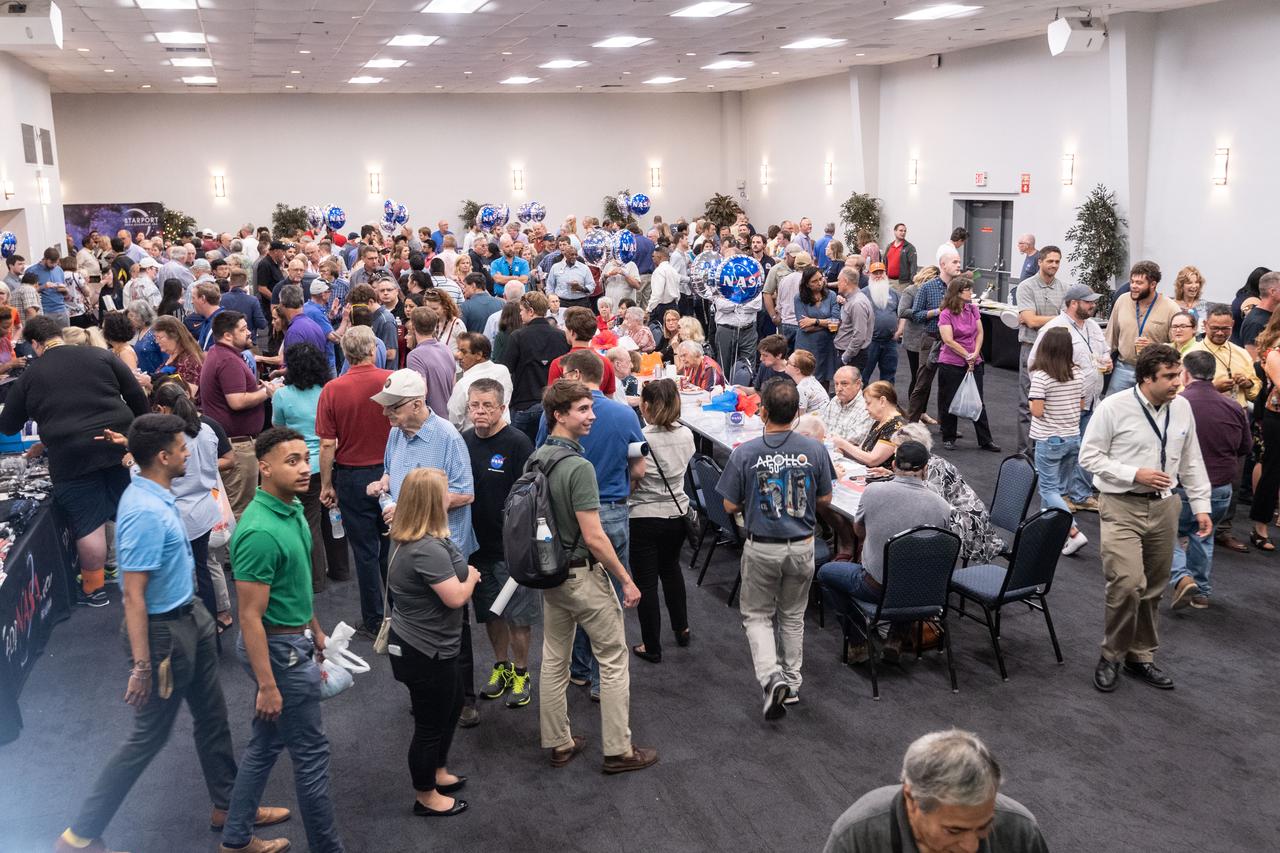 jsc2019e040257 (July 18, 2019) --- Apollo alumni and NASA employees came together on July 18th at Johnson Space Center's Gilruth Center in Houston for an evening of meeting, mingling, and memorabilia celebrating the 50th anniversary of Apollo 11 and the entire Apollo program.