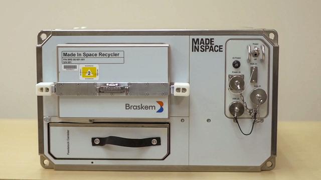 jsc2019e053733 (9/12/2019) --- Preflight imagery of the Made in Space - Recycler. The Made in Space - Recycler will utilize polymer materials to produce filament that is transferred to Manufacturing Device to perform printing operations. This experiment shows the value of closing the loop between the printer and recycling materials utilized by the printer. This has implications for space conservation and deep space missions. Image courtesy of: Made In Space, Inc.