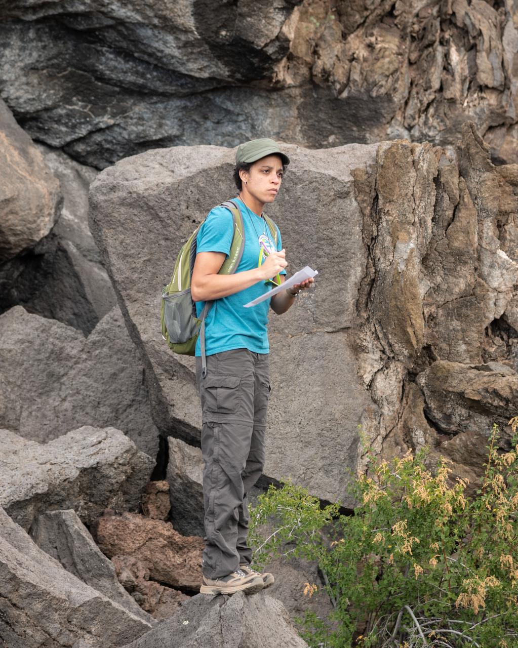 jsc2019e054791 (09-15-19) --- 2017 NASA astronaut candidate Jessica Watkins takes notes during geology training in Arizona. Photo Credit: (NASA/Bill Stafford)