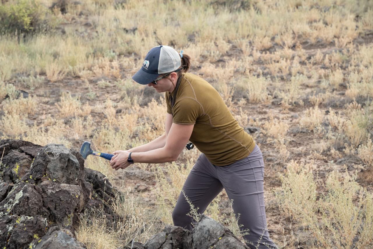 jsc2019e054910 (09-16-19) --- 2017 NASA astronaut candidate Kayla Barron during geology training in Arizona. Photo Credit: (NASA/Bill Stafford)