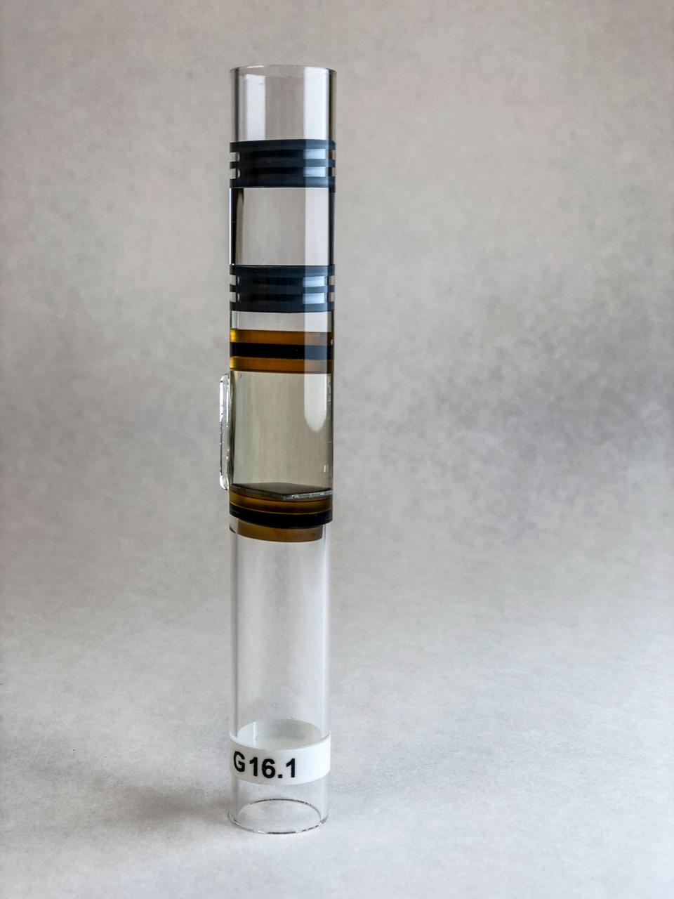 jsc2020e003405 (10/30/2019) --- A preflight view of BioServe’s Fluid Processing Apparatus (FPA) in a three-chamber configuration. From bottom to top: sterile growth medium and 1 cm2 material coupon, bacteria in stasis (inoculum), and fixative for controlled experiment termination. FPAs were used to house the bacterial component of this experiment, where six different materials were tested. The Characterization of Biofilm Formation, Growth, and Gene Expression on Different Materials and Environmental Conditions in Microgravity (Space Biofilms) investigation characterizes the mass, thickness, structure, and associated gene expression of biofilms that form in space by analyzing different microbial species grown on different materials. Biofilm formation can cause equipment malfunction and human illnesses, and could be a serious problem on future long-term human space missions.