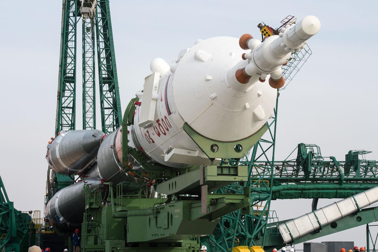 jsc2020e017002 - At the Baikonur Cosmodrome in Kazakhstan, the Soyuz MS-16 spacecraft and its booster are transported from the integration building to the Site 31 launch pad April 6 for final preparations for launch. Expedition 63 crewmembers Chris Cassidy of NASA and Anatoly Ivanishin and Ivan Vagner of Roscosmos are set to launch aboard the Soyuz MS-16 April 9 for a six-and-a-half month mission on the International Space Station...Andrey Shelepin/Gagarin Cosmonaut Training Center.