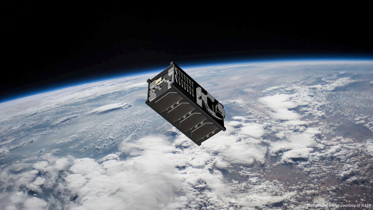 jsc2020e049616 (11/25/2020) --- A CAD model of the OPUSAT-II before deploying the deployment mechanism. The Osaka Prefecture University Satellite-II (OPUSAT-II) has two main missions, the transmission of High-speed data in an amateur radio band and the deployment of a two-dimensional deployable plate for high communications efficiency and high storage performance to demonstrate for use in the next generation of satellites. Image Credit:Osaka Prefecture University