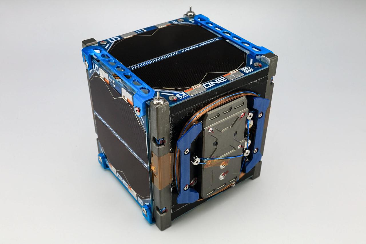 jsc2021e004417 (10/6/2020) --- A pre-flight view of the RSP-01 Flight Model. The RSP-01 satellite is a 1-Unit (1U) CubeSat that deploys during the JEM Small Satellite Orbital Deployer-16 (J-SSOD-16) micro-satellite deployment mission and is handled by the Japanese Experiment Module Remote Manipulator System (JEMRMS). RSP-01 is developed by Rymansat Spaces and launches to the International Space Station aboard the NG-15 Cygnus Cargo Vehicle. Image Credit: Rymansat Spaces.