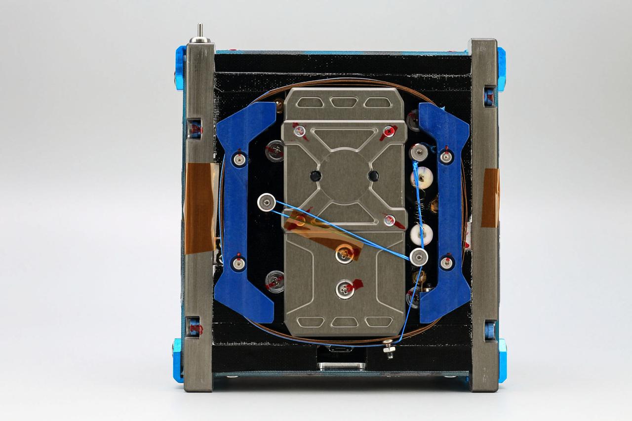 jsc2021e004418 (10/6/2020) --- A pre-flight view of the front side of the RSP-01 Flight Model. The RSP-01 satellite is a 1-Unit (1U) CubeSat that deploys during the JEM Small Satellite Orbital Deployer-16 (J-SSOD-16) micro-satellite deployment mission and is handled by the Japanese Experiment Module Remote Manipulator System (JEMRMS). RSP-01 is developed by Rymansat Spaces and launches to the International Space Station aboard the NG-15 Cygnus Cargo Vehicle. Image Credit: Rymansat Spaces.