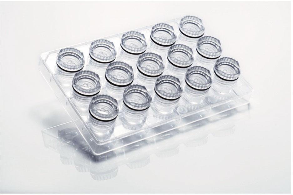 jsc2021e010281 (3/10/2021) --- A preflight view of the EasyXtal hanging-drop vapor diffusion crystal plates. Photo courtesy of Timothy Mueser.