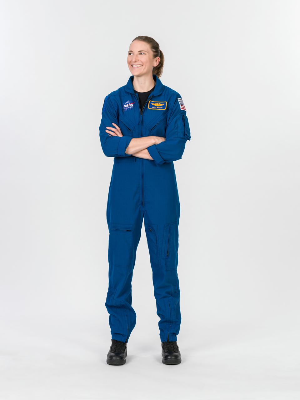 jsc2021e099416_alt (May 20, 2020) --- NASA astronaut and SpaceX Crew-3 Mission Specialist Kayla Barron poses for a portrait at NASA's Johnson Space Center in Houston, Texas.