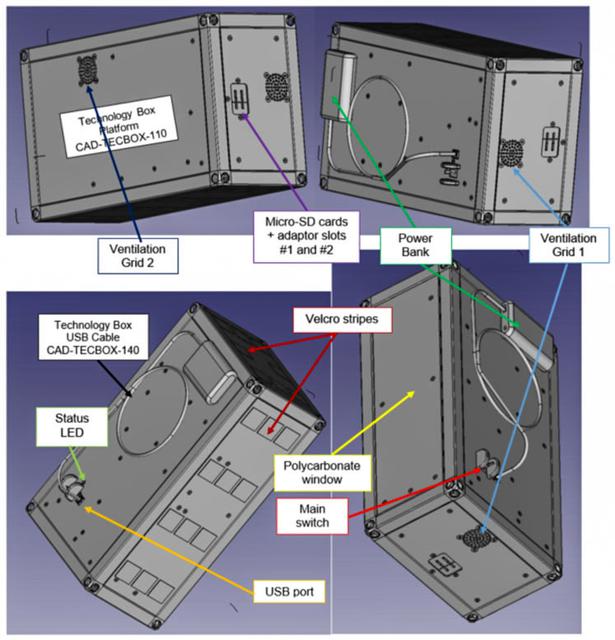 jsc2021e029745 (7/13/2021) --- A preflight view of the TECHNOLOGY BOX platform design. The main objective of Technology Box (Tetr’ISS) is to conduct experiments gathered in support equipment called ‘Platform’, to illustrate science principles based on physics and chemistry. For this mission Tetr’ISS contains the Chladni’s Figures experiment: a physical science experiment to observe the sound waves in 3D thanks to fine particles organized according to nodes and antinodes.