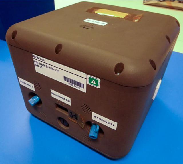 jsc2021e029749 (7/13/2021) --- A preflight view of the assembled Blob Box. The goal of the Blob investigation is to observe the influence of microgravity on the Blob’s (a unicellular organism whose scientific name is Physarum polycephalum) behaviour when it explores its environment or when it eats. A ground experiment takes place in schools and the results are compared against the results of the International Space Station conclusions. The final goal is motivate students from France and other European Space Agency (ESA) Member States to study the Biological sciences.