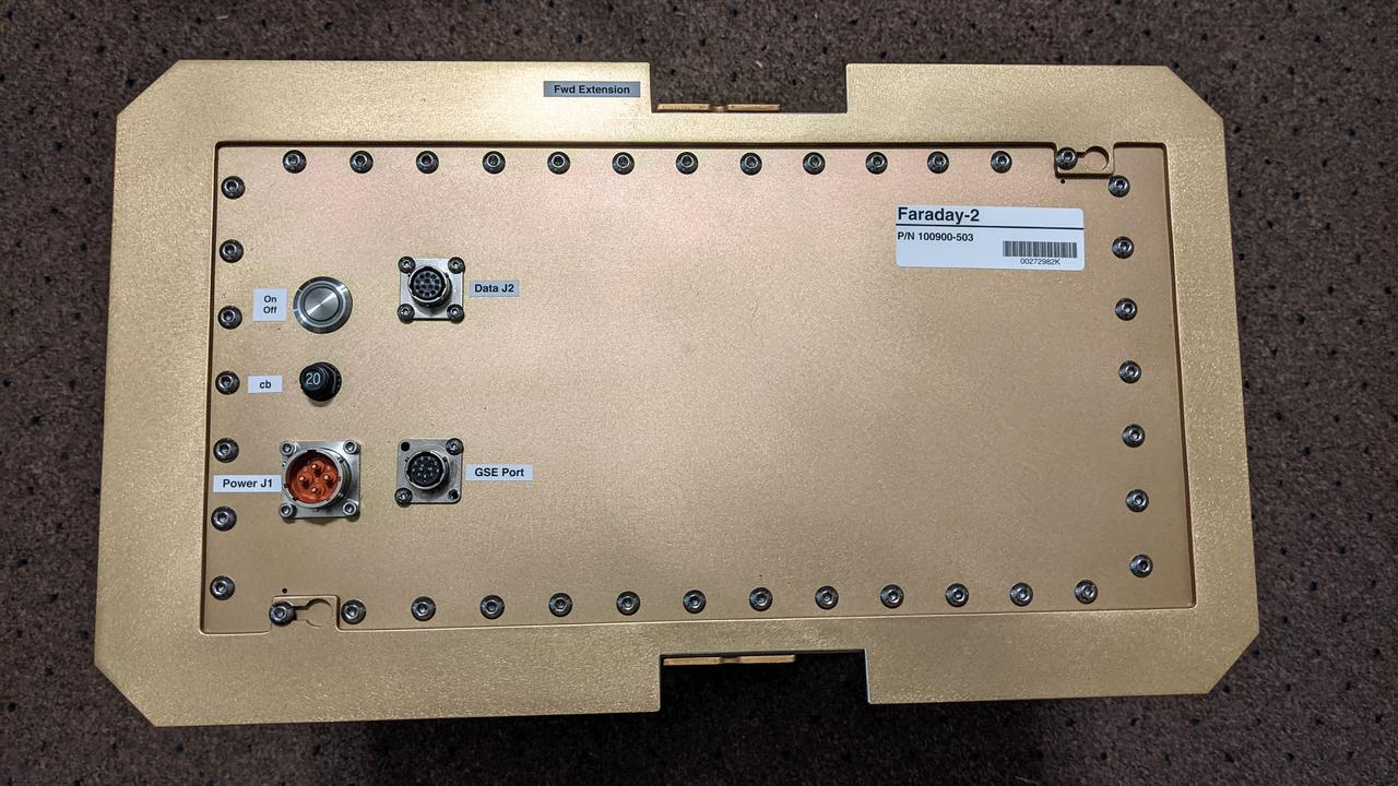 jsc2021e036920 (7/8/2021) --- A preflight view of the Faraday Research Facility front panel. The Faraday Research Facility is a multipurpose research facility that interfaces sub-payloads (µLabs) into the International Space Station (ISS) EXPRESS Racks.