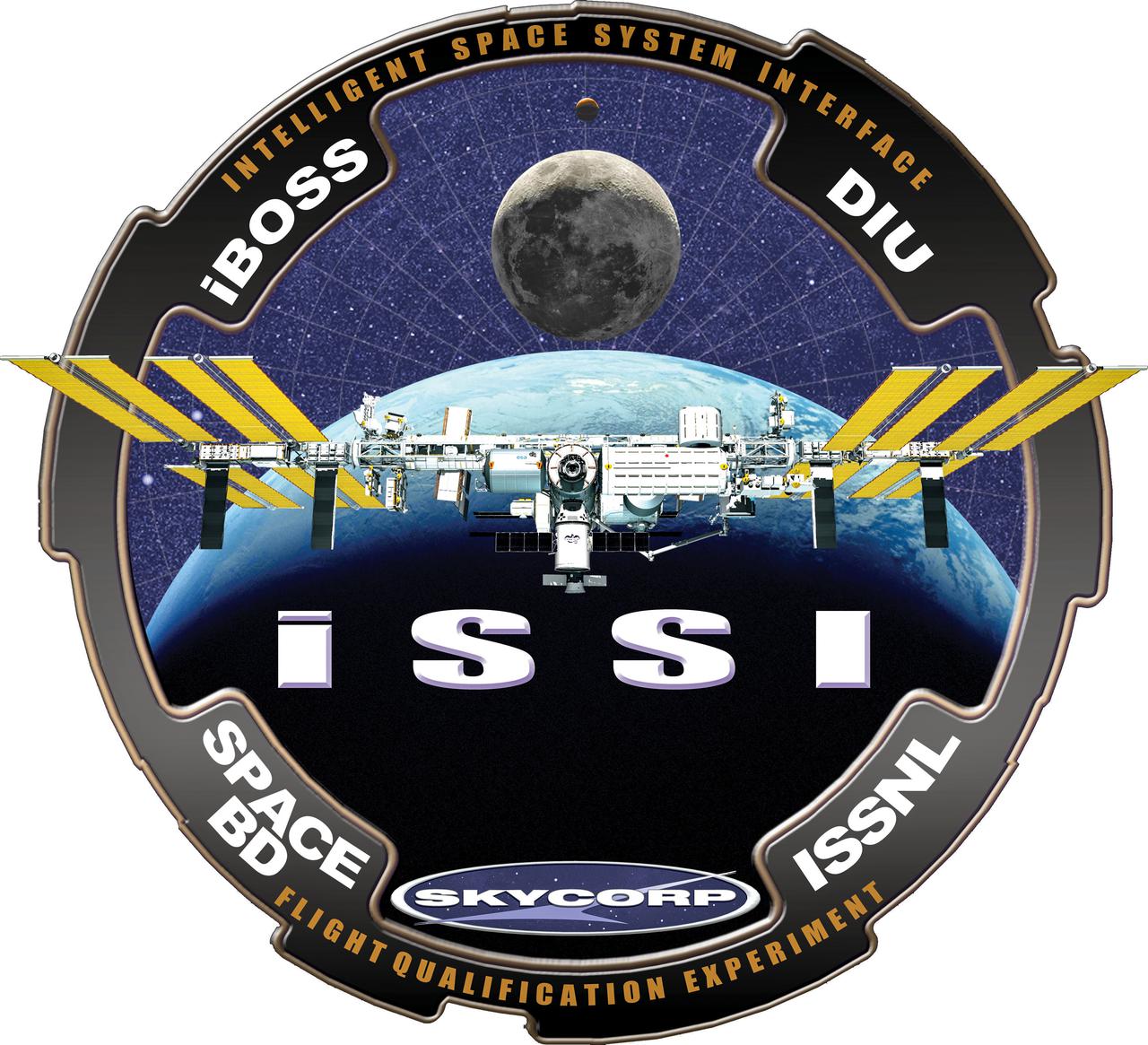 jsc2021e048042 (10/22/2021) --- Intelligent Space System Interface Flight Qualification Experiment (iSSIFQE) mission patch. Image courtesy of Mark Maxwell/Skycorp Inc.