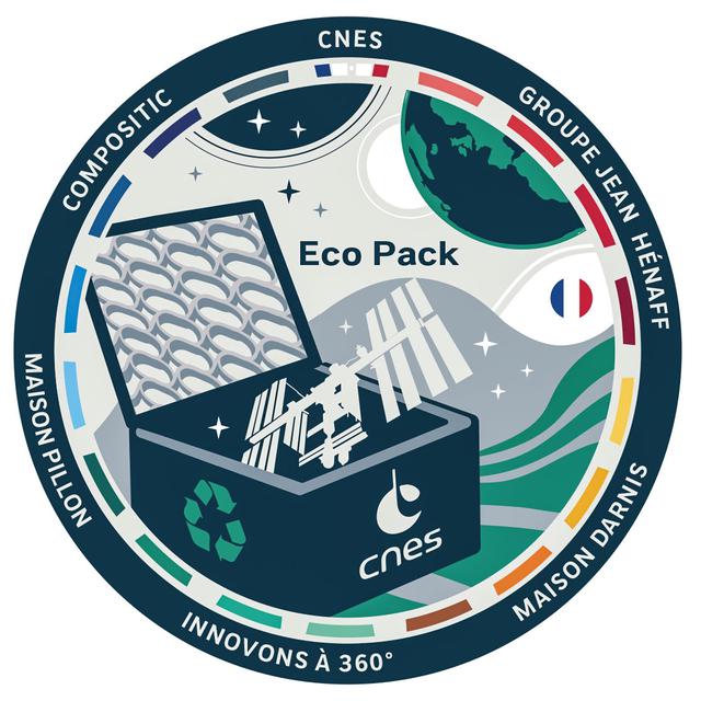 jsc2021e063282 (12/10/2021) --- The logo of the Eco Pack project. The Packaging and Protecting Using Edible Products (Edible Foam) project tests a packaging foam using edible products. © CNES/GRARD Emmanuel, 2021