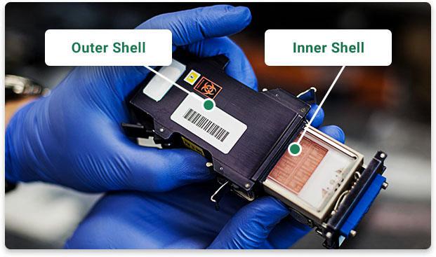 jsc2022e031224 (4/26/2022) --- A preflight image of an open experiment container shows the protective outer shell as well as the inner shell that hosts both culture chamber and tanks used for the Cellbox-3 investigation. Cellbox-3 contains two experiments that investigate cell behavior in microgravity, forming 3D structures that more closely resemble the growth and behavior of cells inside the body.  Image courtesy of BioServe.