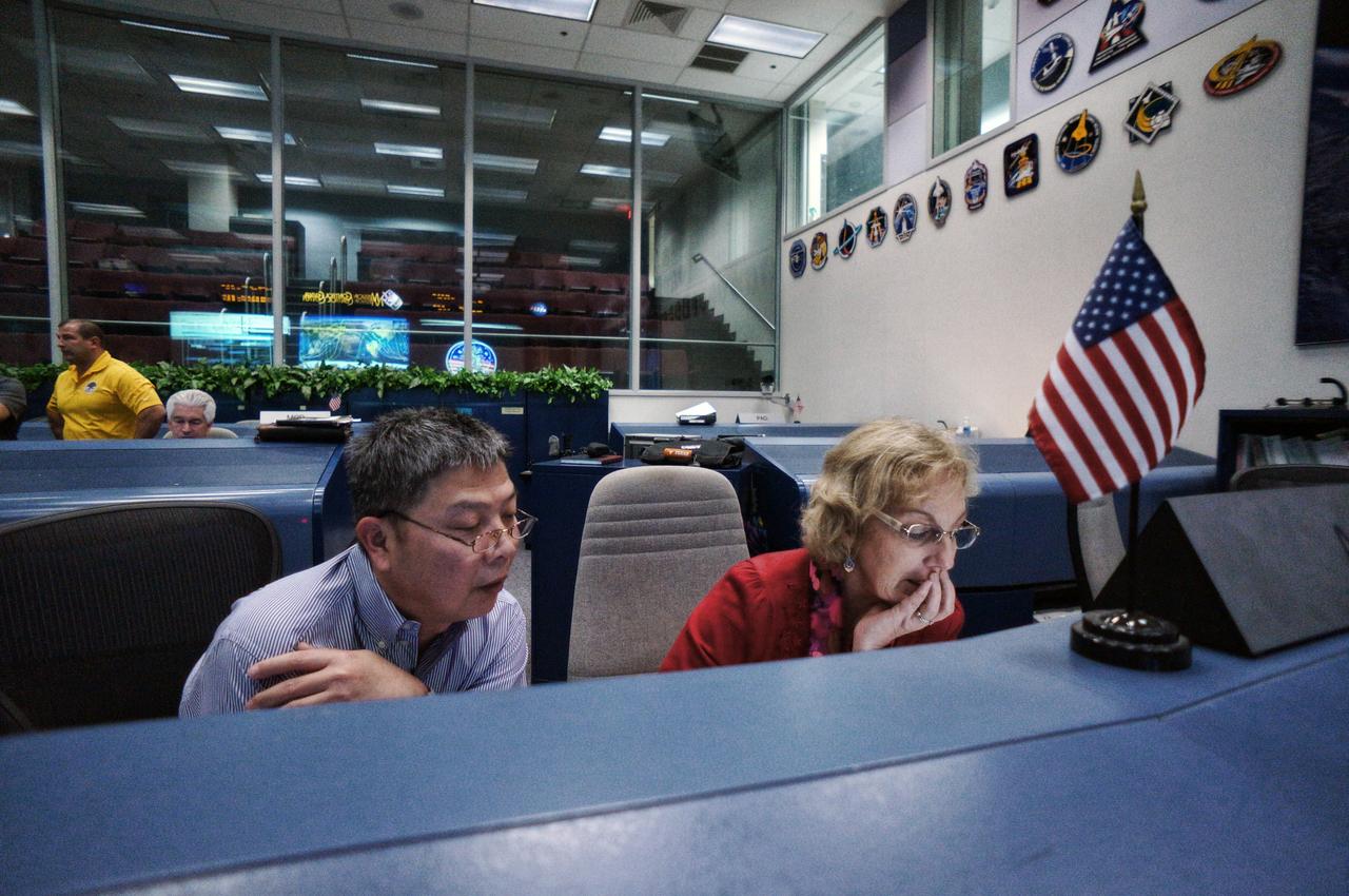 Orion teams complete a connectivity test in preparation for Exploration Flight Test-1 (EFT-1) in the Mission Control Center at Johnson Space Center in Houston on Jan. 30, 2011. Part of Batch image transfer from Flickr.