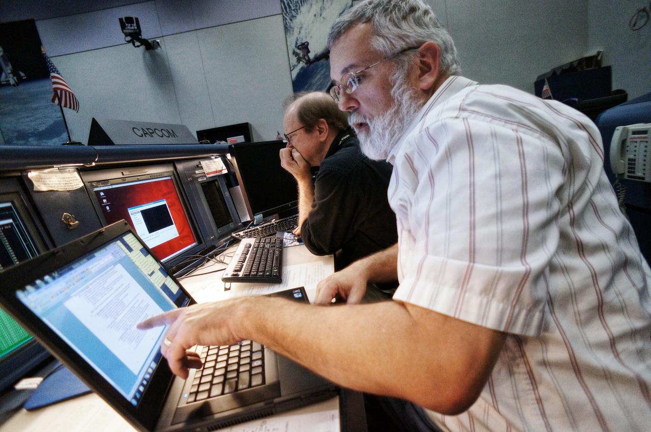 Orion teams complete a connectivity test in preparation for Exploration Flight Test-1 (EFT-1) in the Mission Control Center at Johnson Space Center in Houston on Jan. 30, 2011. Part of Batch image transfer from Flickr.