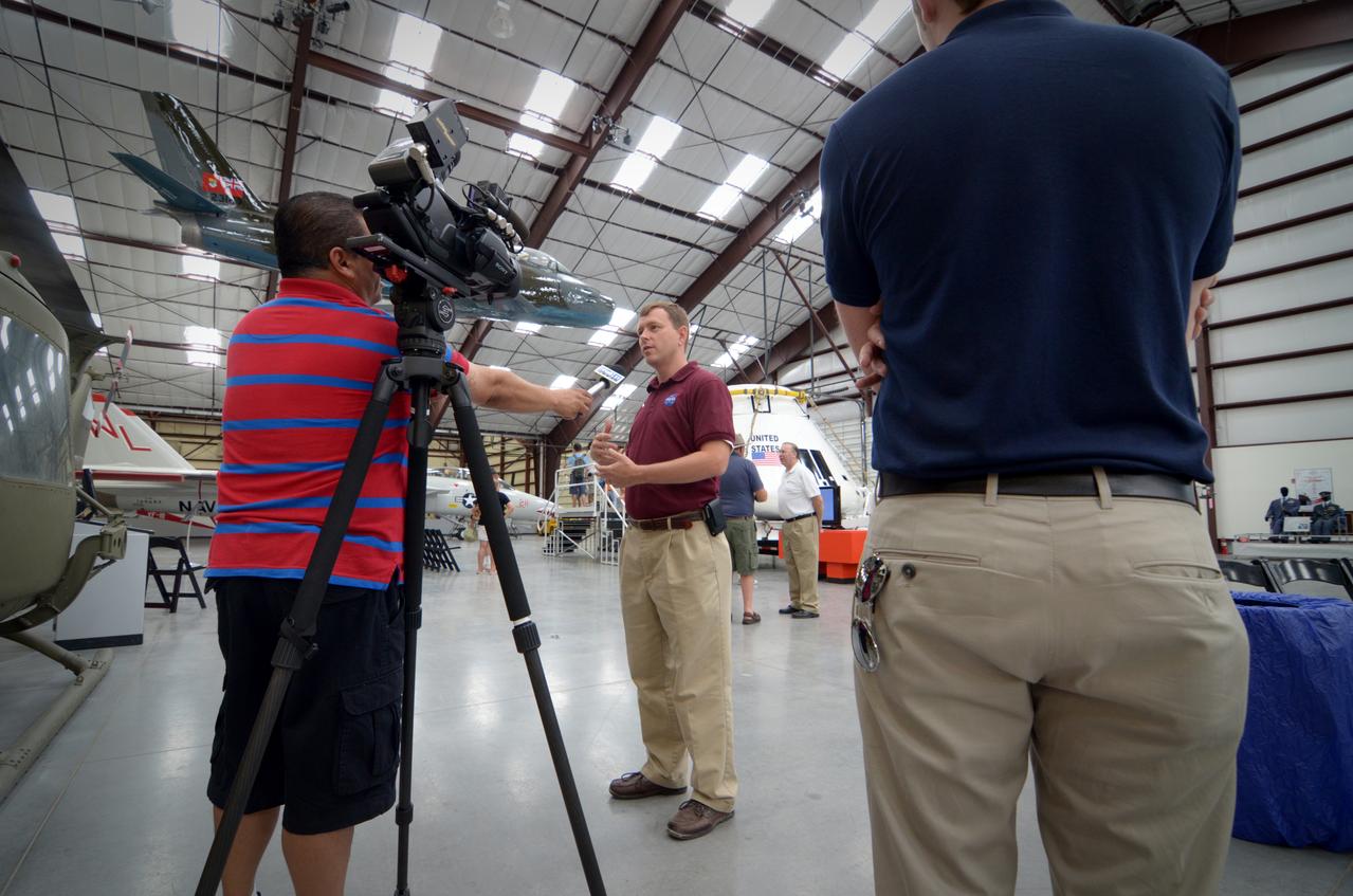 The Orion crew module flown on NASA’s Pad Abort-1 (PA-1) flight test is shown on display and NASA Astronaut Nicholas Patrick speaks at an event at the Pima Air and Space Museum in Tucson, Arizona, on June 16, 2011. Part of Batch image transfer from Flickr.