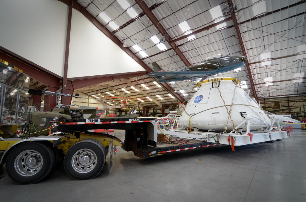 The Orion crew module flown on NASA’s Pad Abort-1 (PA-1) flight test is shown on display and NASA Astronaut Nicholas Patrick speaks at an event at the Pima Air and Space Museum in Tucson, Arizona, on June 16, 2011. Part of Batch image transfer from Flickr.