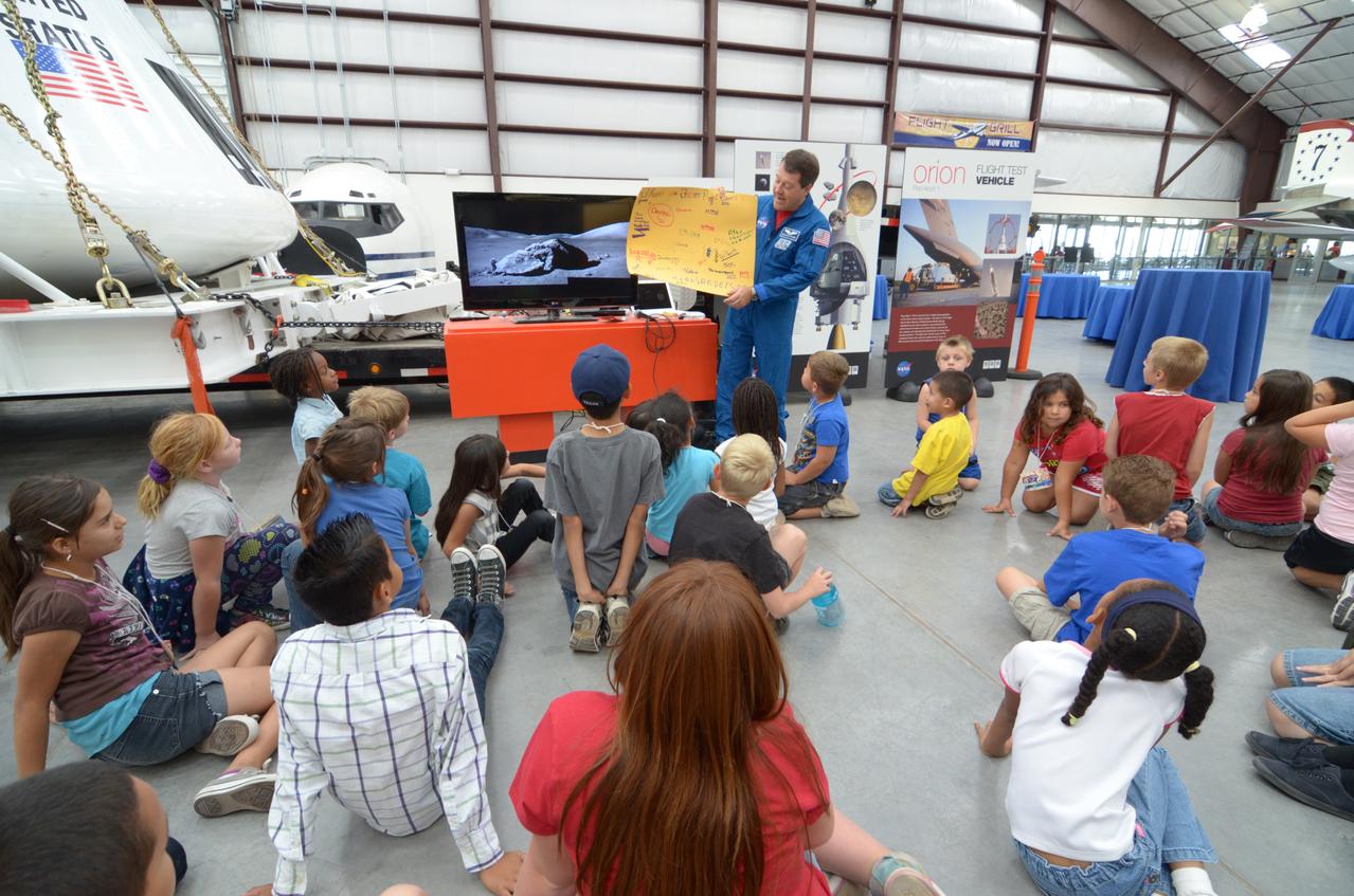 The Orion crew module flown on NASA’s Pad Abort-1 (PA-1) flight test is shown on display and NASA Astronaut Nicholas Patrick speaks at an event at the Pima Air and Space Museum in Tucson, Arizona, on June 16, 2011.   Part of Batch image transfer from Flickr.