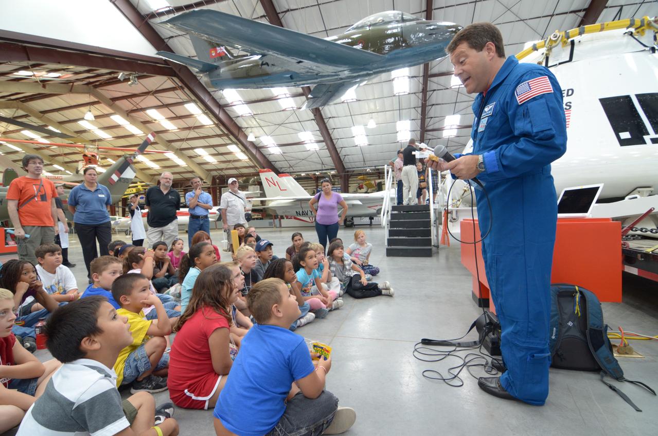 The Orion crew module flown on NASA’s Pad Abort-1 (PA-1) flight test is shown on display and NASA Astronaut Nicholas Patrick speaks at an event at the Pima Air and Space Museum in Tucson, Arizona, on June 16, 2011.   Part of Batch image transfer from Flickr.