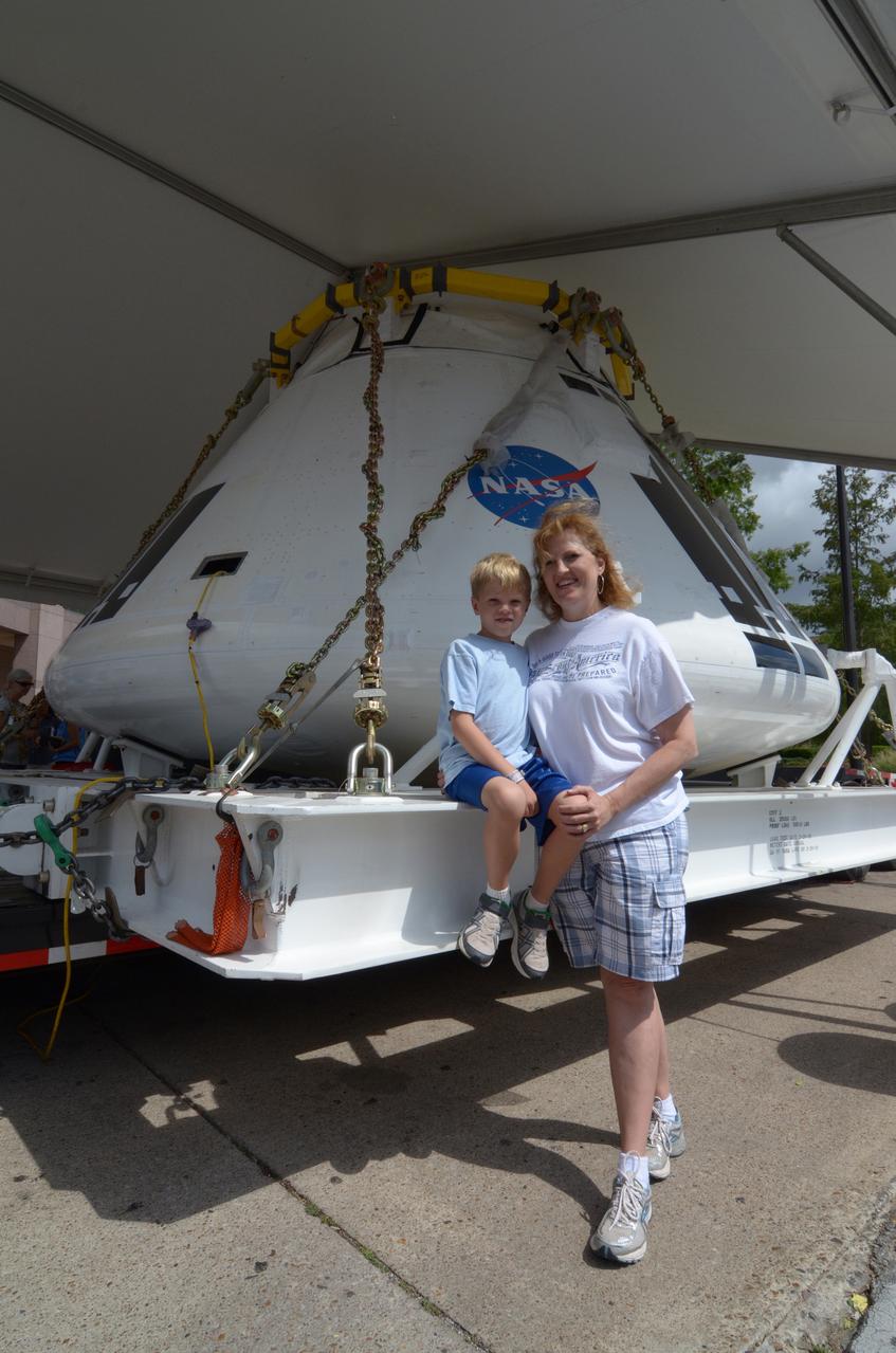 Travelers take a photo with the Orion crew module flown on NASA’s Pad Abort-1 (PA-1) flight test on the road on June 18, 2011. Part of Batch image transfer from Flickr.
