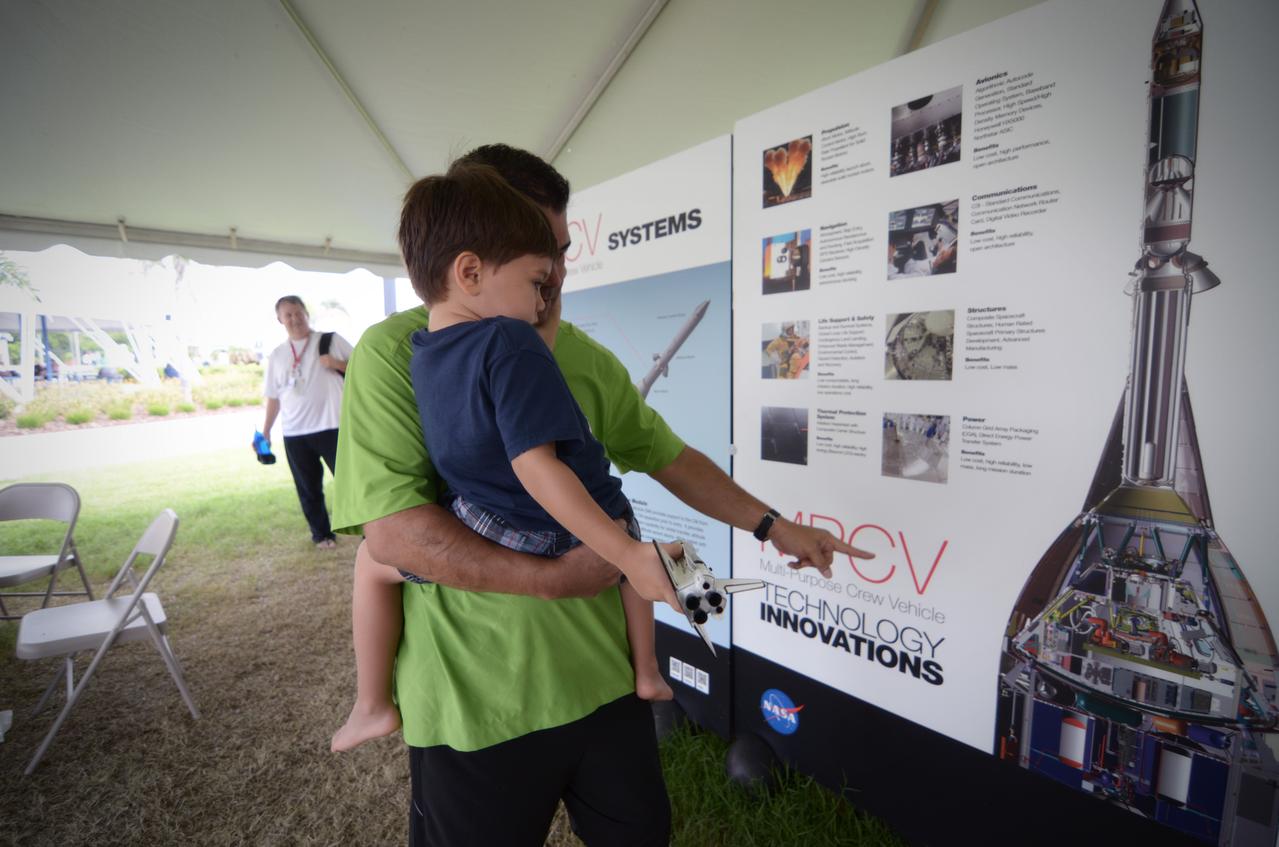 The Orion crew module flown on NASA’s Pad Abort-1 (PA-1) flight test is shown on display at an event at Kennedy Space Center in Florida on July 4, 2011 before moving into the Operations &amp; Checkout (O&amp;C) Building.  Part of Batch image transfer from Flickr.