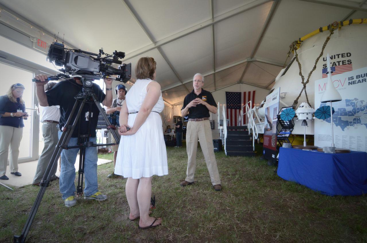 The Orion crew module flown on NASA’s Pad Abort-1 (PA-1) flight test is shown on display at an event at Kennedy Space Center in Florida on July 6, 2011 before moving into the Operations &amp; Checkout (O&amp;C) Building.  Part of Batch image transfer from Flickr.