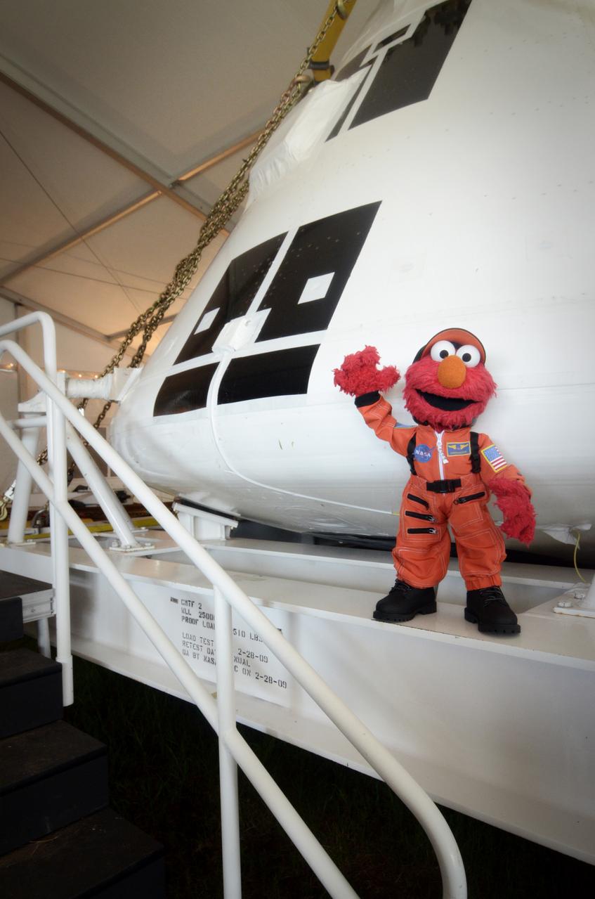 The Orion crew module flown on NASA’s Pad Abort-1 (PA-1) flight test is shown on display at an event at Kennedy Space Center in Florida on July 8, 2011 before moving into the Operations &amp; Checkout (O&amp;C) Building.  Part of Batch image transfer from Flickr.