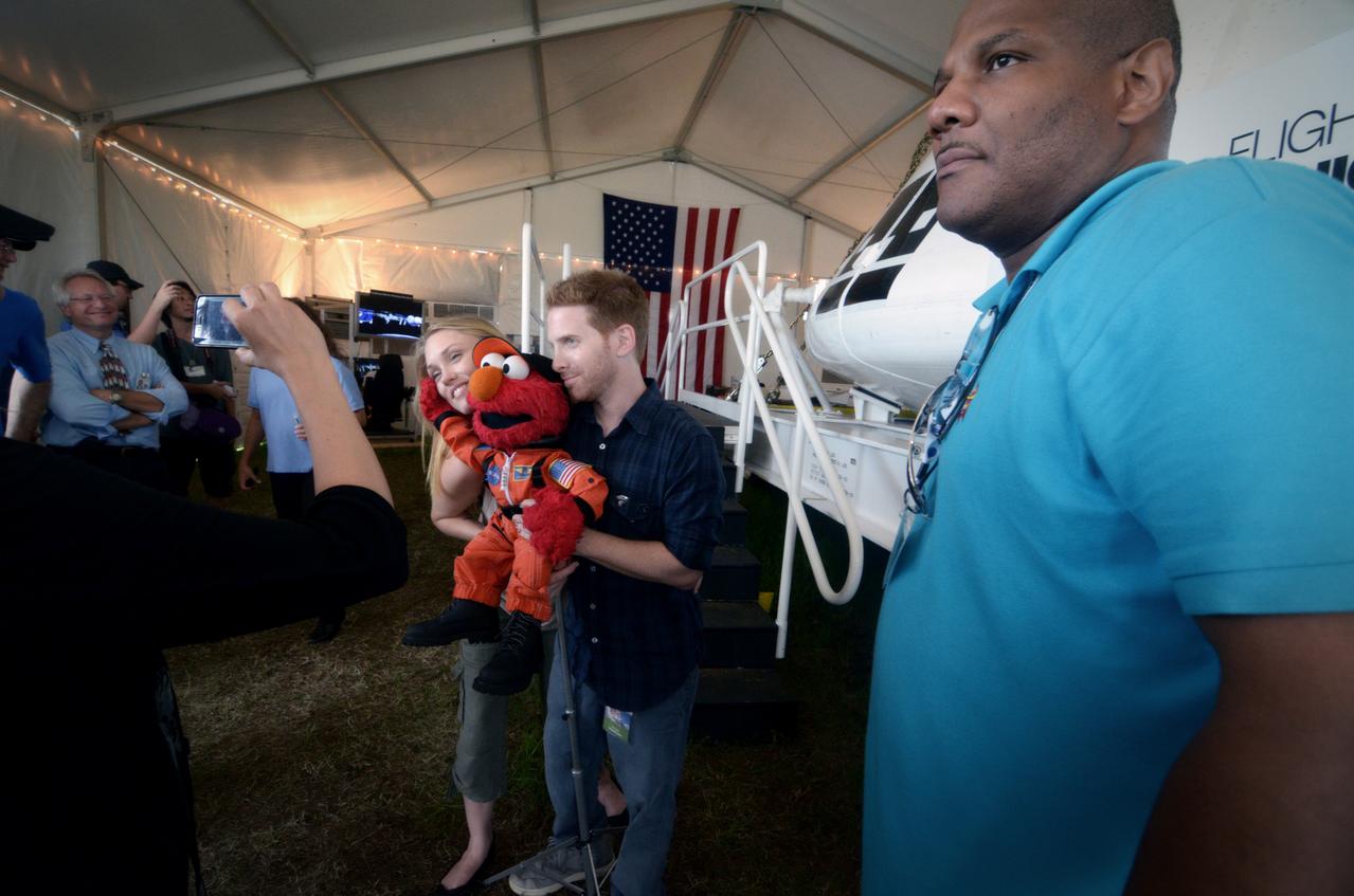 The Orion crew module flown on NASA’s Pad Abort-1 (PA-1) flight test is shown on display at an event at Kennedy Space Center in Florida on July 8, 2011 before moving into the Operations & Checkout (O&C) Building.  Part of Batch image transfer from Flickr.